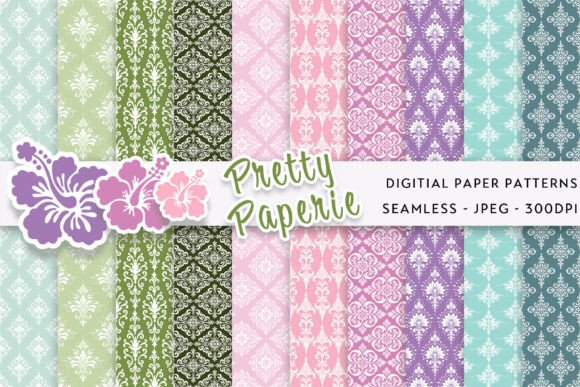 10 Damask Digital Paper Backgrounds: Effortless Pattern for Modern Design