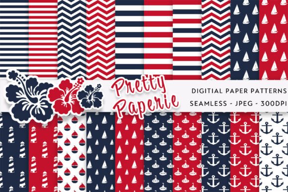 12 Nautical Digital Paper Backgrounds: Your Creative Compass
