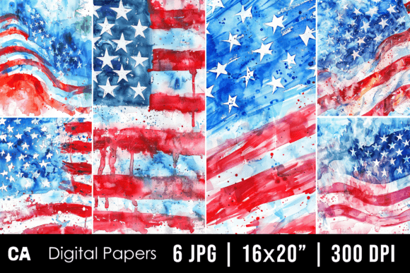 Abstract Watercolor USA Flag Backgrounds: A Patriotic Touch