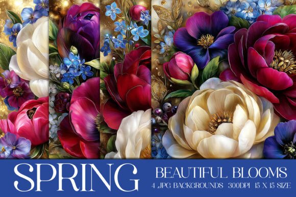 Beautiful Spring Blooms Backgrounds, S8: A Designer's Toolkit