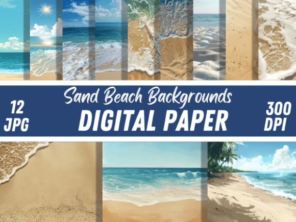 Capture Coastal Calm with Sand Beach Backgrounds Digital Papers