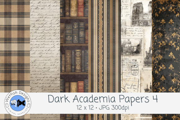 Dark Academia JPG Backgrounds 4: Scholarly Digital Papers
