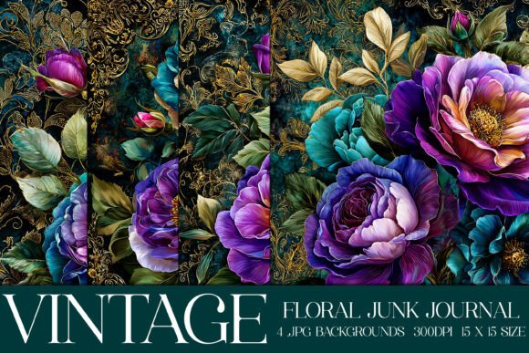 Elegant Blue & Pink Florals: Luxury Floral Flowers Backgrounds, S43
