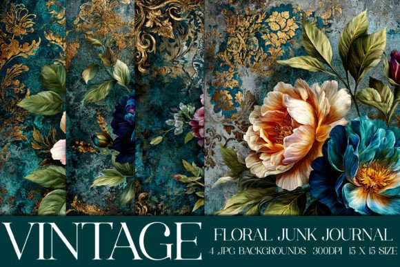 Elegant Floral Backgrounds, S18: Vintage Charm for Modern Projects