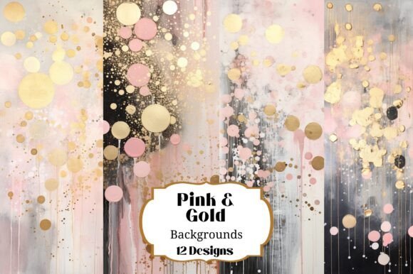 Elevate Projects with 12 Pink Gold Brown Abstract Backgrounds