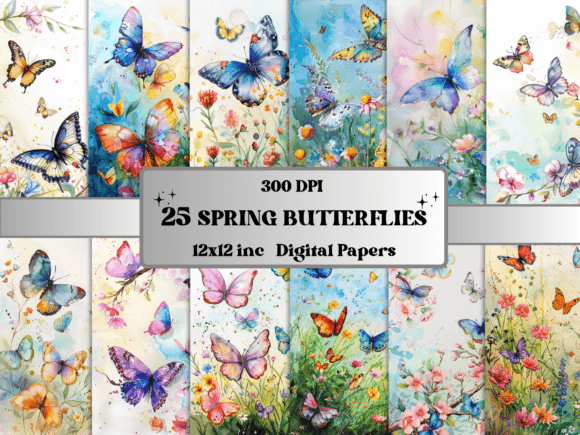 Embrace the Season: Watercolor Spring Butterfly Backgrounds for Your Projects