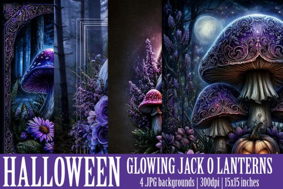 Halloween Glowing Pumpkin Backgrounds S1: A Creative Asset for Designers