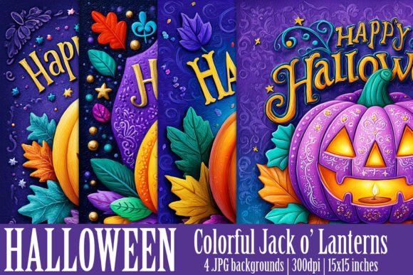 Halloween Jack O'Lantern Backgrounds, S2: A Designer's Toolkit