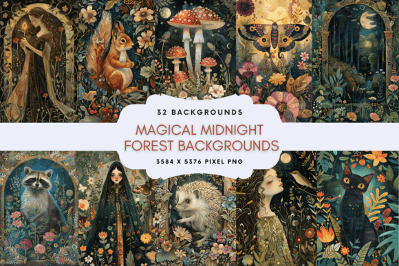 Magical Midnight Forest Backgrounds: Elevate Your Creative Projects