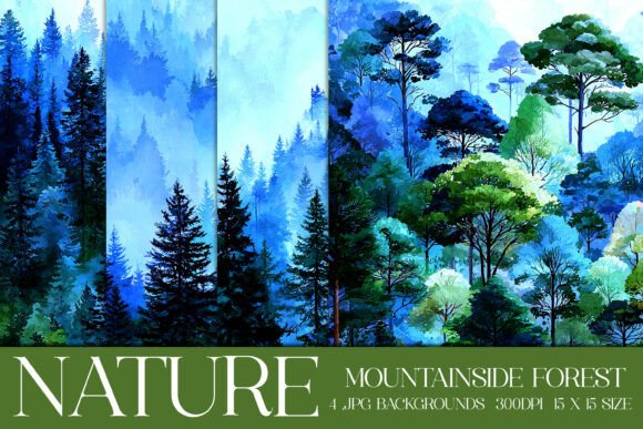 Mountainside Forest Backgrounds, S4: A Designer's Toolkit