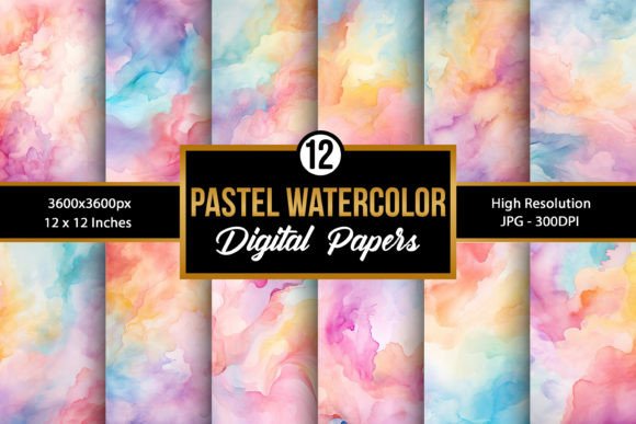 Pastel Watercolor Backgrounds Paper Pack: Soft, Versatile, and Ready for Your Projects