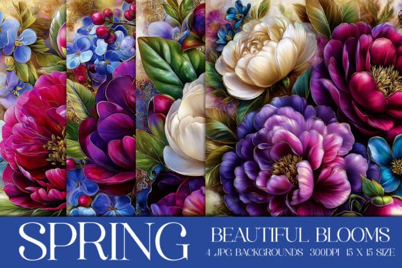 Spring Blooms Backgrounds: A Designer's Floral Toolkit