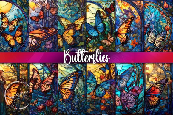 Stained Glass Butterfly Backgrounds: A Creative Asset for Designers