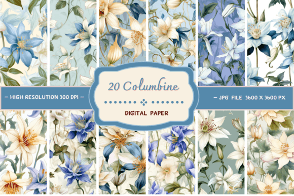 Unleashing Creativity with Columbine Flowers Digital Backgrounds
