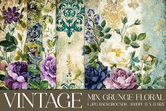 Vintage Grunge Floral Backgrounds: A Designer's Texture Toolkit