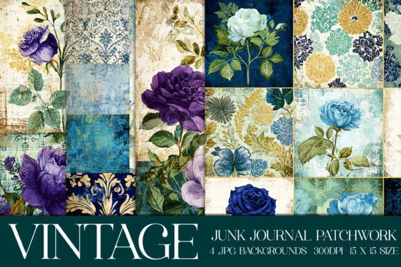 Vintage Quilt Style Backgrounds, S23: A Designer's Texture Toolkit